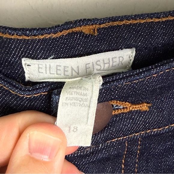 Eileen Fisher Cotton Stretch Denim Straight Jean 18 f19bd Easy Fit Ankle Length - Picture 4 of 14